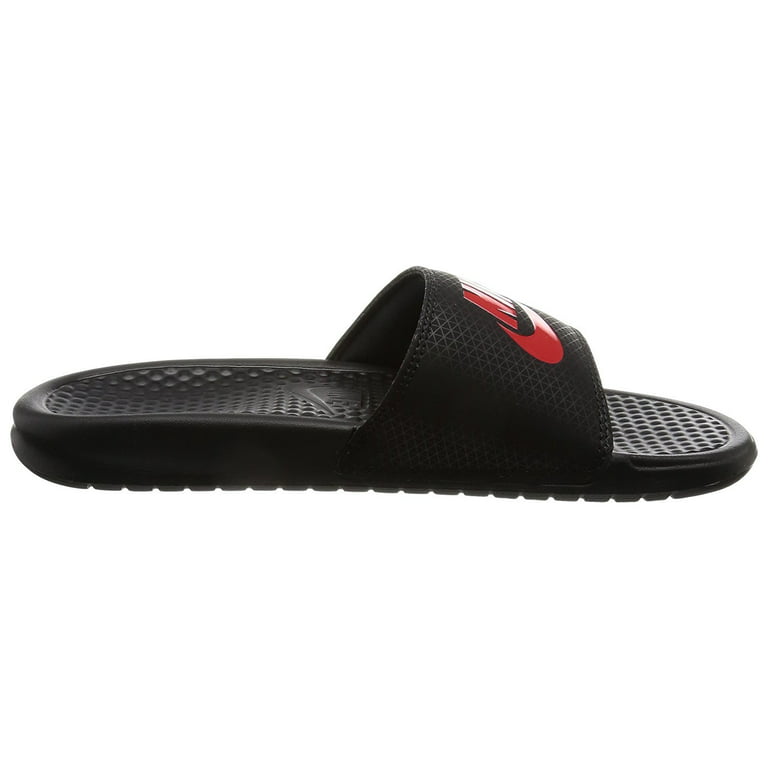 Nike Benassi Sandals Black/Challenge Red - Walmart.com