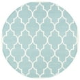 thumbnail image 4 of SAFAVIEH Dhurrie Toby Geometric Moroccan Wool Runner Rug, Light Blue/Ivory, 2'6" x 10', 4 of 9