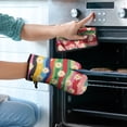 thumbnail image 2 of Pioneer Flower Kitchen Oven Mitt and Pot Holder Sets 4 Pcs for Baking, Cooking and Grilling, Heat Resistant Up To 392 °F, 2 of 7