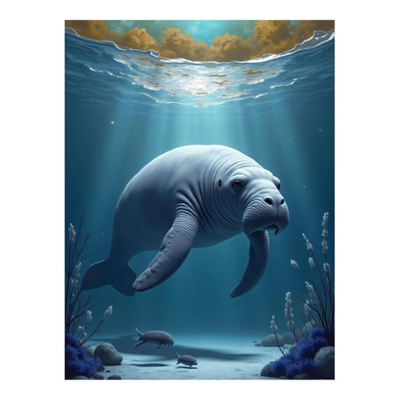 Diamond Art Kit for Adults, Cute Manatee Print No.3 Diamond Painting for Adults Beginners, 5D DIY Diamond Art Painting Kits, Colorful Diamond Painting Craft for Home Decor 12x16