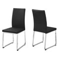 thumbnail image 3 of Monarch Specialties Dining Chair, Set Of 2, Side, Upholstered, Kitchen, Dining Room, Pu Leather Look, Metal, Black, Chrome, Contemporary, Modern, 3 of 3