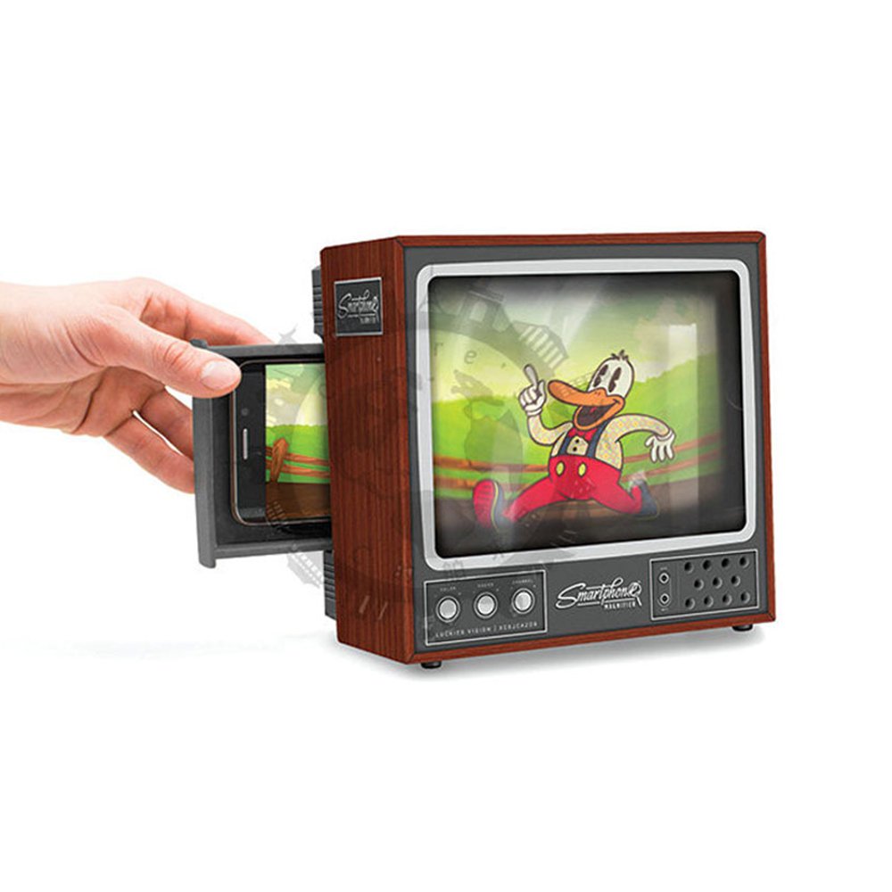 FeMereina Retro TV Phone Holder Phone Screen Magnifier Portable Mini