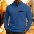 thumbnail image 4 of Fewfanhot Shirts for Men Quarter Zip Pullover Dressy Winter Soild Color Sports Outdoor Stand Collar Sweatshirts Sweatshirt Pockets, 4 of 6