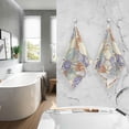 thumbnail image 6 of Dreamtimes Turkish Style Pattern Print Pure Cotton Hand Towels for Bath Decorative Guest Towels Fingertip Towels for Bathroom Spa Gym, 2-Piece, 16 x 28 inches, 6 of 7