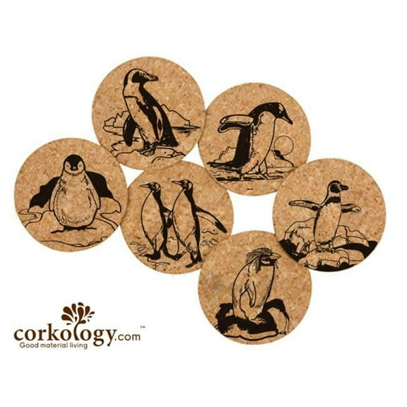 Corkology 412 Penguins Cork Coaster Sets