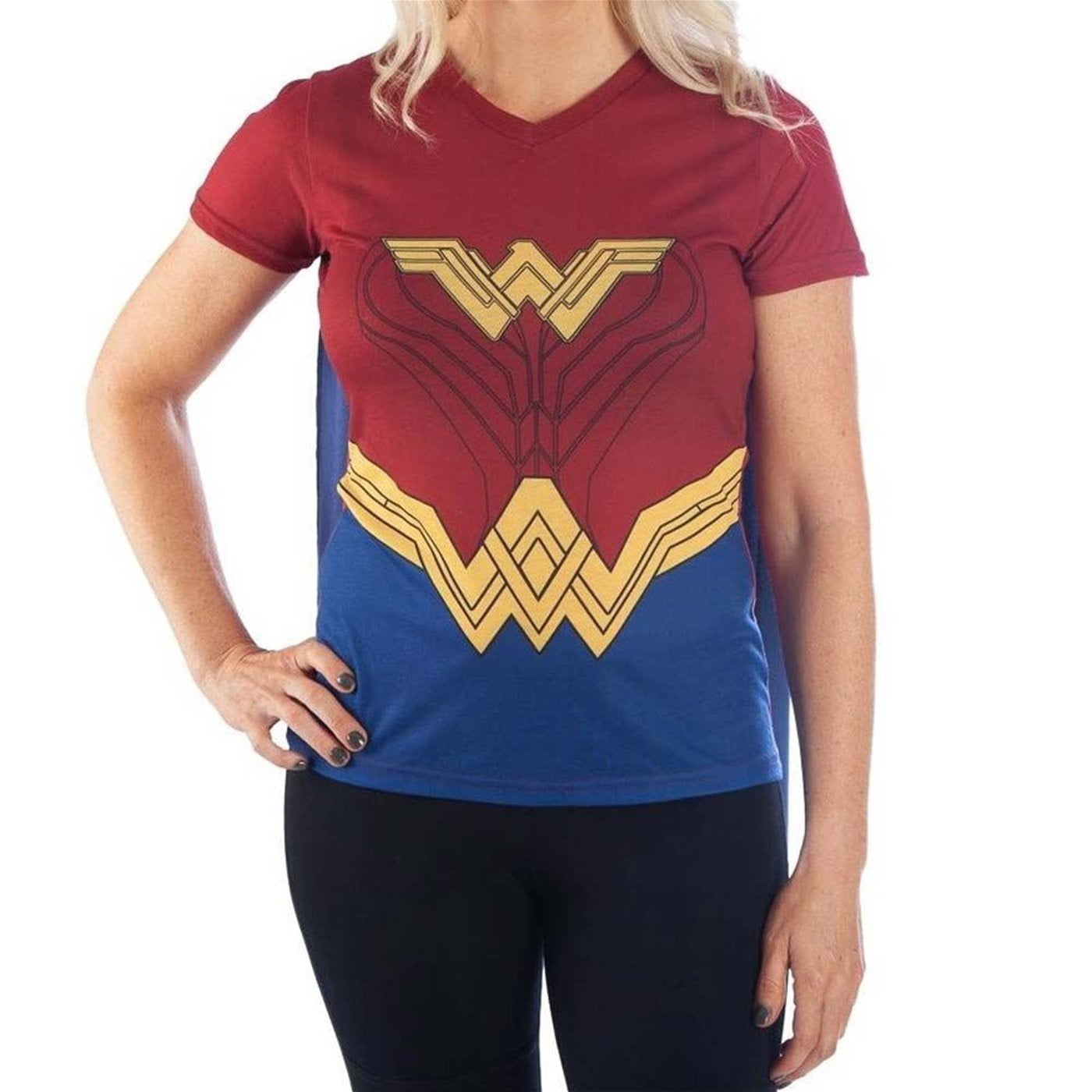 DC Comics Wonder Woman Women's Plus Size Costume T-Shirt Red Gold 