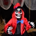 thumbnail image 4 of Halloween Clown Decoration Voice Activated Light Up Sound Prop Indoor Outdoor Yard Decor Scary Haunted House Party Scene Layout Theme Ornament Display , C, 4 of 5
