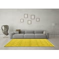 thumbnail image 3 of Ahgly Company Indoor Round Abstract Yellow Modern Area Rugs, 5' Round, 3 of 4