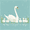 White Cartoon Swan, variant on Yayeee Kitchen Curtains Set of 2 Light Filtering 57"x24" Over Sink Window Panels, Large Colorful Flowers Pattern