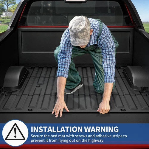 RVNI Truck Bed Mat for 2022 2023 2024 2025 Toyota Tundra CrewMax 5.5FT Pickup Bed Liner TPE All Weather Protection