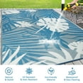 thumbnail image 5 of Aonewoe Outdoor Rug 9x12 Waterproof Patio Rug Reversible Plastic Straw Rug Indoor Outdoor Area Rugs Camping Carpet for RV, Picnic, Backyard, Deck, Balcony, Porch, Beach, Blue & White, 5 of 9