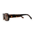 thumbnail image 3 of Womens Mod Oval Retro Narrow Rectangle Plastic Sunglasses Tortoise Brown, 3 of 4