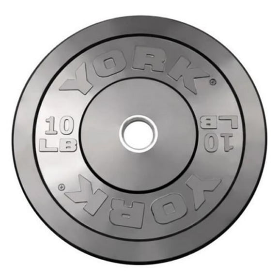 YORK Barbell Solid Rubber Training Bumper Plate - 10 lb