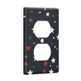 thumbnail image 2 of Yayeee Duplex Wall Plate 1-Gang 4.5"x2.7" Home Receptacle Light Switch Decorative Outlet Cover, Blue Stars Pattern, 2 of 7