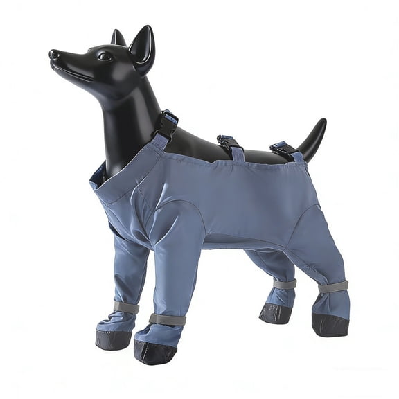 Anti Dust Pants with Shoes for Dogs, Dog Suspenders Boots, Waterproof Protective Dog Clothing(L)