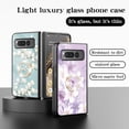 thumbnail image 2 of Feishell Compatible with Google Pixel Fold 7.6 inch Flower Pattern Case with Diamond Ring Holder,Shockproof Light Luxury Glossy Glass Folding Slim Phone Case for Women Girls,E, 2 of 6