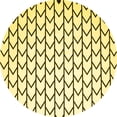 thumbnail image 1 of Ahgly Company Machine Washable Indoor Round Solid Yellow Modern Area Rugs, 3' Round, 1 of 4