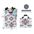 thumbnail image 2 of Yayeee Freestanding Laundry Hamper with Handle Collapsible Large Storage Basket for Clothes, Navy Blossom Mosaic, 2 of 7