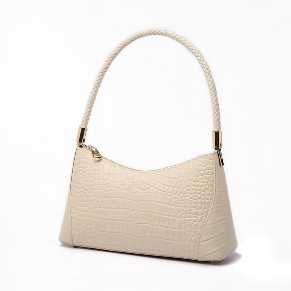 Genuine Leather Women's Shoulder Underarm Bag High-end Niche Versatile Crocodile Pattern Top Layer Cowhide Women's Bag