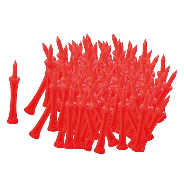Almencla 100 Pieces Golf Tee Club Accessories Reusable for Backyard Beginner Training red