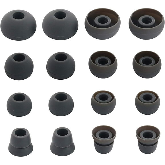 ALXCD Ear Tips for Powerbeats3 Headphone, SML 3 Sizes 6 Pair Silicone Replacement Earbud Tips & 2 Pair Double Flange