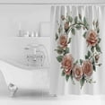 thumbnail image 4 of 54x78 Inch Shower Curtain Decorative Retro Flower Bathtub Bath Curtains Fabric Waterproof Bathroom Decor Pastoral Pastel Pink Rose Floral Leaf Small Stall Shower Curtain Set with 12 Hooks, 4 of 6