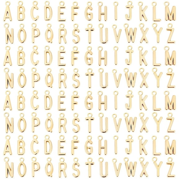 156Pcs/6 Sets Letter Charms - ABC Alphabet Charms DIY Bracelets & Necklaces with 200Pcs Jump Rings for Jewelry Making