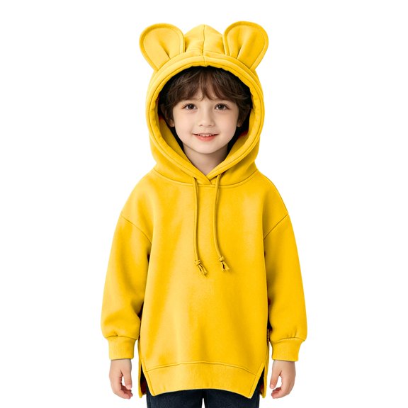 Generic Baby Toddler Boys Girls Fleece Hooded Sweatshirt Oversized Casual Cute Fashion Ears Hoodies Theme Party Warm Pullover Clothes