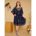 thumbnail image 3 of HAPPY BAY Women's Dress Tunic Ladies Cover Ups for Swimwear Women Summer Beach Loungewear Mumu Swimwear Bikini Loungewear 2X-3X Astronaut, Paisley, 3 of 5