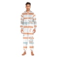 thumbnail image 3 of FORMRS Onesies Pajama for Adults Unisex Hoodie Winter Jumpsuit One Piece Sleepwear, Sizes S-2XL, Orange Nautical Pattern, 3 of 7