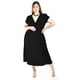 thumbnail image 5 of Vestido envolvente de terciopelo Roman Fashion /Tallas Extras, 3836 (Negro) negro 40, 5 of 6