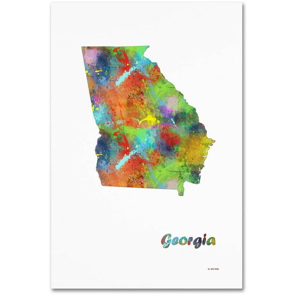 Trademark Fine Art "Georgia State Map-1" Canvas Art by Marlene Watson