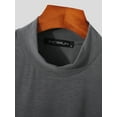 thumbnail image 4 of INCERUN Men's Stand Collar Bottoming Shirt Solid Color Short Sleeve T-Shirt, 4 of 7