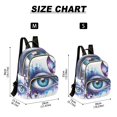 thumbnail image 3 of JIALIOU Mini Backpack Purse for Women Quilted Casual Daypack Small Travel Shoulder Bag, Watercolor Eye with Butterfly, 3 of 7
