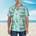 thumbnail image 2 of Fuzoiu Hippo With Flamingos And Crocodiles Print Hawaiian Shirt for Men, Summer Beach Casual Short Sleeve Button Down Shirts, Men’s Beach Summer Shirts with Pocket,Medium, 2 of 7