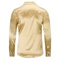 thumbnail image 3 of Men's Slim-Fit Long-Sleeve Solid Satin Silk Like Dance Prom Dress Shirt Tops, 3 of 5