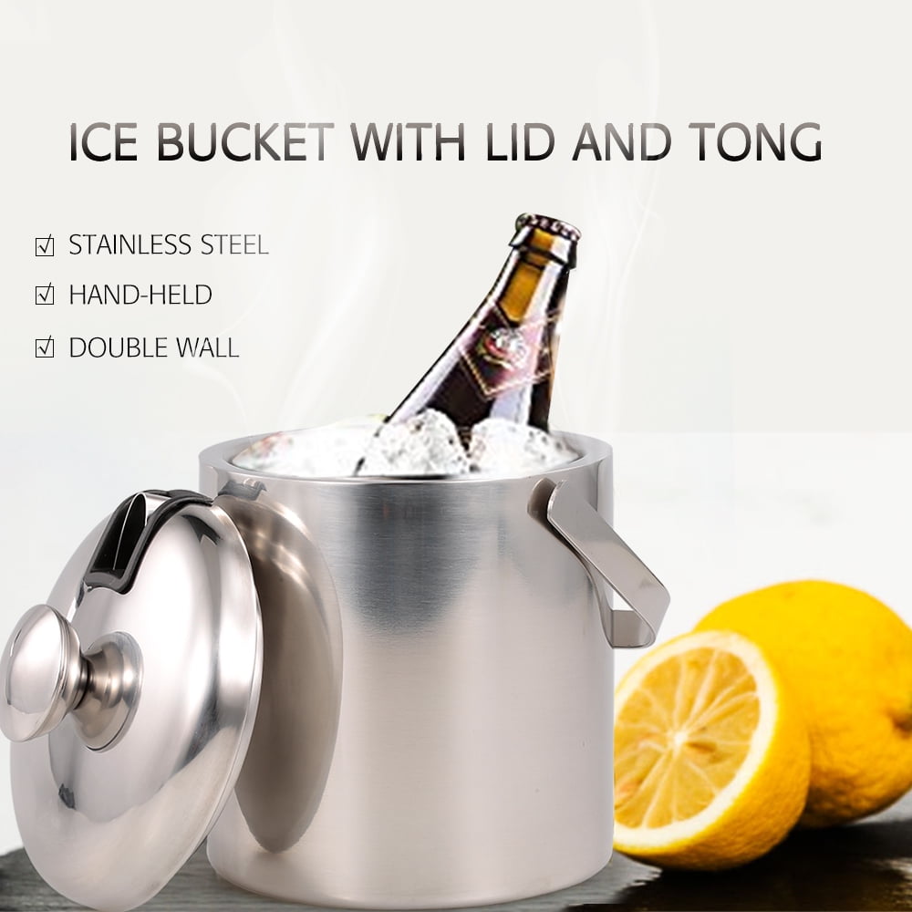 Ice Bucket Cocktail Shaker Stainless Steel Handheld Wine Bucket Double