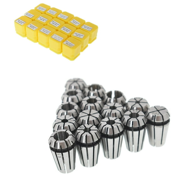 findmall 15Pcs ER11 Precision Spring Collet Set 1/16-3/4 for CNC Milling Lathe Tool and Work-Holding Engraving Machine