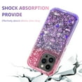 thumbnail image 3 of NIFFPD iPhone 14 Pro with Screen Protector + Camera Lens Protector, Bling Glitter Quicksand Sparkle Clear & Shockproof Protective Cover iPhone 14 Pro 6.1" Red+Purple, 3 of 6