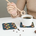 thumbnail image 6 of Disketp Blue Floral Funny Coasters,6 Pcs Leather Coasters With Holder, Perfect Housewarming Hostess Gifts,Protect Furniture From Water Marks Scratch And Damage, 6 of 9