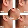 thumbnail image 2 of Flattened Gold Hoop Earrings for Women, 14K Gold Plated Hoops ,Hypoallergenic Lightweight Earring, 2 of 6