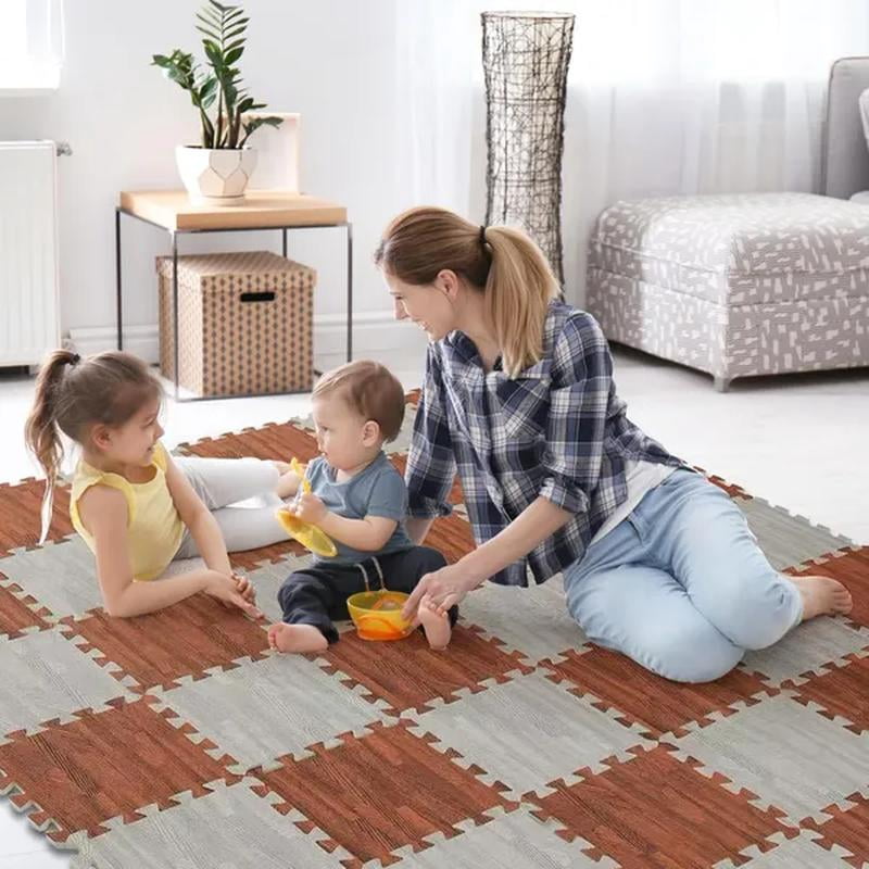 Skyweaver Soft Non-Toxic EVA Foam Jigsaw Puzzle Play Mat, Interlocking Squares