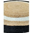 thumbnail image 3 of 2 Ft Round Black White & Natural Jute Area Rug | Handmade | Solid Farmhouse Design | Natural Jute Rug for Living Room | Dining Room | Bedroom | Kitchen | Hallway | Entryway, 3 of 5