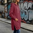 thumbnail image 6 of Kezqiaxn Womens Hoodie Fashion Solid Color Side Slit Casual Long Sweatshirts Long Sleeve Drawstring Pullover Tops with Pockets, 6 of 6