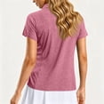 thumbnail image 7 of Textilo Womens Polo Shirts Short Sleeve Collared Shirts V Neck Solid Color Blouse Casual Workout Athletic Summer Cute Clothes,Pink 2XL, 7 of 7