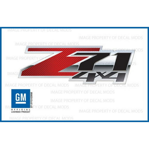 Decal Mods Z71 4x4 Decals Stickers fits Chevy Silverado Carbon Fiber Red Special - FSCFR (2007-2013) bed side 1500 2500 HD (set of 2)