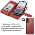 thumbnail image 6 of Phone Case for Samsung Galaxy A14 5G, PU Leather Wallet Case Cover and Cash Credit Card Holder for Women Men, Ebizware Detachable Wallet Case with Magnetic Kickstand & Strap-Wine Red, 6 of 8