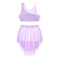 thumbnail image 3 of iiniim Girls Lyrical Ballet Dance Camisole Leotard Tutu Dress Sequins Crop Top with Mesh Irregular Skirt Dancewear, 3 of 6