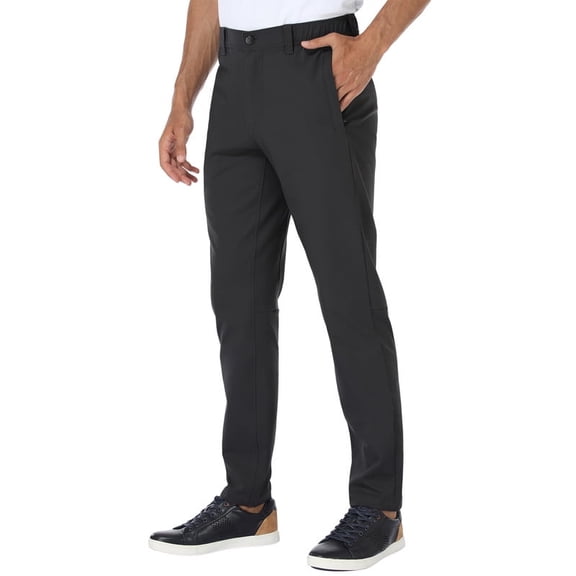 PULI Men’s Stretch Golf Pants Slim Fit Waterproof Tapered Work Casual Hiking & Travel Pants