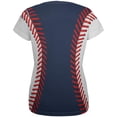 thumbnail image 2 of Baseball League Navy Blue and White All Over Womens T Shirt Multi MD, 2 of 2